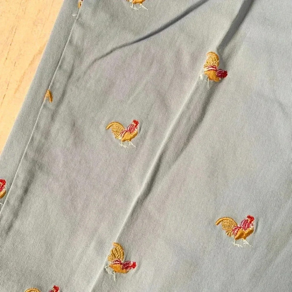 Larry Levine cropped pants with embroidered roosters - Picture 5 of 10